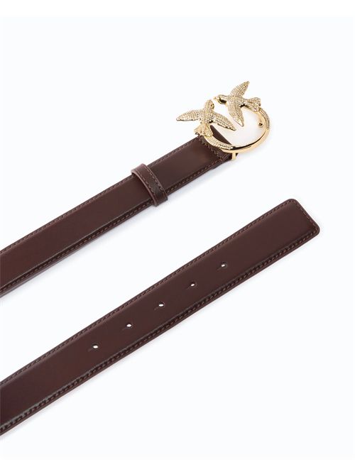 Cintura in pelle con fibbia Love Birds gioiello 2,5 cm PINKO | 107758A0F1/W34Y